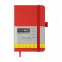 Книга записна BUROMAX ETALON 95х140, 96 аркушів, клітинка, обкладинка штучна шкіра, червона ( BM.296