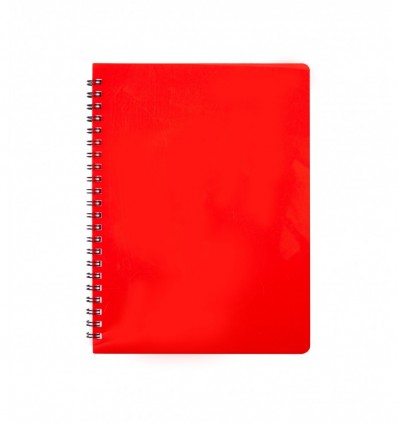 Зошит для нотаток BUROMAX GLOSS, А6, 80 аркушів, клітинка, пластикова обкладинка, червоний