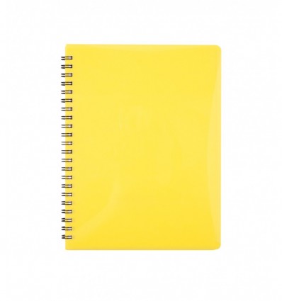Зошит для нотаток BUROMAX GLOSS, А6, 80 аркушів, клітинка, пластикова обкладинка, жовтий