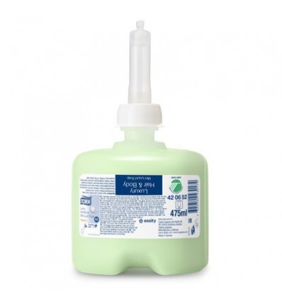 Tork 420652 Premium Рідке мило-шампунь люкс для тіла та волосся міні,475мл, світло-зелене S2