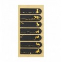 Закладки бумажные KIDS Line BLACK, с клейким слоем, 45x12 мм, 7 дизайнов по 25 листов, с золотой фол