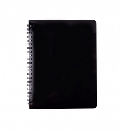 Тетрадь для заметок BUROMAX GLOSS, А6, 80 листов, клетка, пластиковая обложка, черный