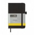 Книга записна BUROMAX ETALON 95х140, 96 аркушів, клітинка, обкладинка штучна шкіра, чорна ( BM.29616