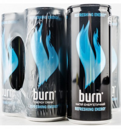 Напиток Burn Apple Kiwi энергетический безалкогольный сильногазированный 6х250мл
