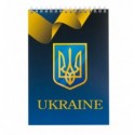 Блокнот BUROMAX UKRAINE, А-5, 48аркушів, клітка, картонна обкладинка, на пружині, синій ( BM.2454510