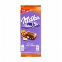 Шоколад Milka Peanut&Crispy Caramel молочний з рисовими кульками та пластівцями 90г
