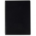 Зошит для нотаток BUROMAX GLOSS, А4, 80 аркушів, клітинка, пластикова обкладинка, чорний