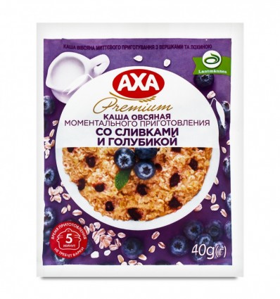 Каша овсяная Axa мгновенного приготовления со сливками и голубиной 40г