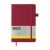 Книга записна BUROMAX TWEED 125х195, 96 аркушів, клітинка, обкладинка штучна шкіра, бордова ( BM.291