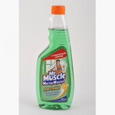 Засіб для миття скла "Містер Мускул", змінна пляшка, 500 мл, зелений