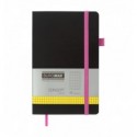 Книга записна BUROMAX CONCEPT 125х195, 96 аркушів, клітинка, обкладинка штучна шкіра, рожева гумка (