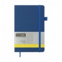 Книга записна BUROMAX TWEED 125х195, 96 аркушів, клітинка, обкладинка штучна шкіра, синя ( BM.291163