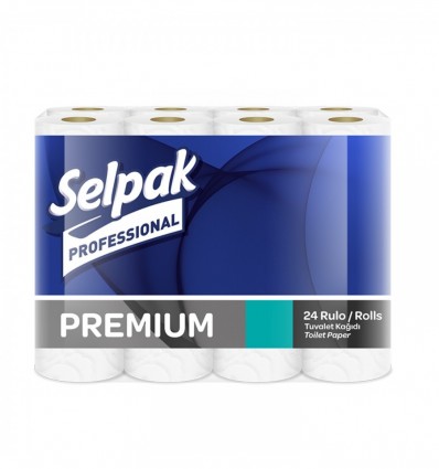 Папір туалетний SELPAK PRO Premium, целюлозна, 24 рулони на гільзі, 3-х шаровий, білий ( sp.18201 )