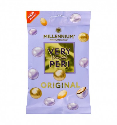 Драже Millennium Very Peri Original арахіс у молочному шоколаді та кольоровій глазурі 80г