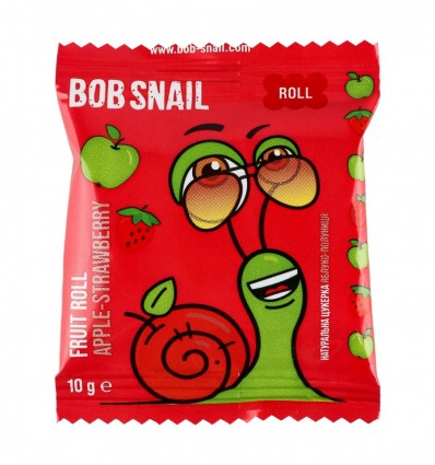 Конфета Bob Snail Яблоко-клубника натуральная 10г