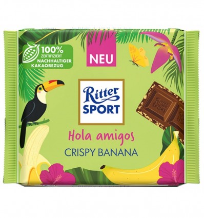 Шоколад Ritter Sport молочный Хрустящий банан 100г