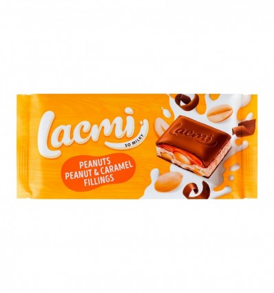 Шоколад Roshen Lacmi Peanut&Caramel Fillings молочний 87г