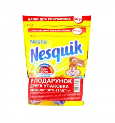 Какао напій Nesquik подарунковий набір 380+140г