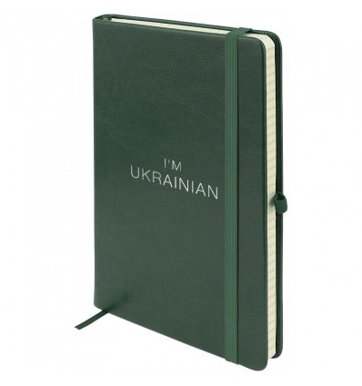 Книга записна Axent Partner Lux Ukrainian, 125х195 мм, 96 аркушів, клітинка, зелена