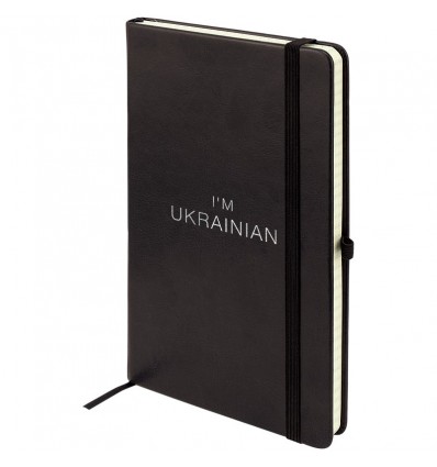 Книга записна Axent Partner Lux Ukrainian, 125х195 мм, 96 аркушів, клітинка, чорна