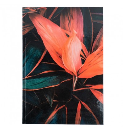 Книга записна Axent Flora А4, 192 листа, клітинка, поморанчева ( 8423-28-A )