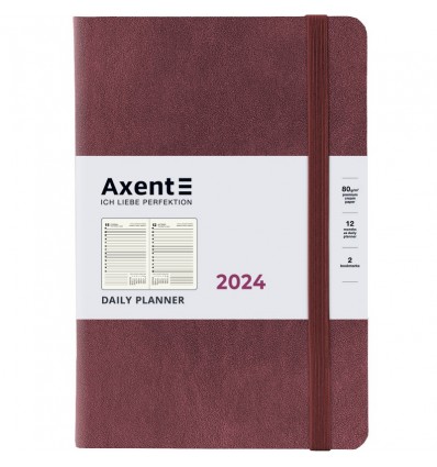 Ежедневник 2024 Axent Partner Soft Nuba, 145x210 мм, сливовый