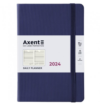 Ежедневник 2024 Axent Partner Lines, 145х210, темно-синий