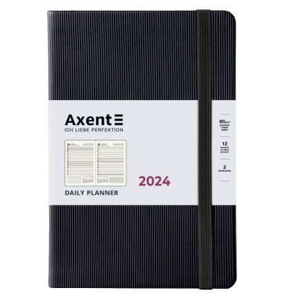 Ежедневник 2024 Axent Partner Lines, 145х210, черный