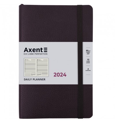 Ежедневник 2024 Axent Partner Soft Skin, 145x210 мм, черный