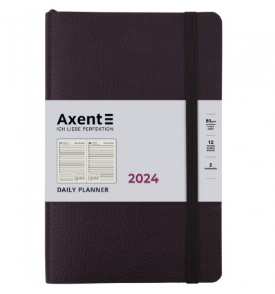 Щоденник 2024 Axent Partner Soft Skin, 145x210 мм, чорний
