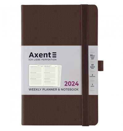Щотижневик 2024 Axent Partner Soft Diamond, 125х195 мм, коричневий
