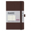 Еженедельник 2024 Axent Partner Soft Diamond, 125х195 мм, коричневый