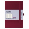 Еженедельник 2024 Axent Prime Strong, 145x210 мм, винный