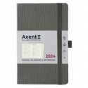 Еженедельник 2024 Axent Partner Lines, 125х195 мм, серый