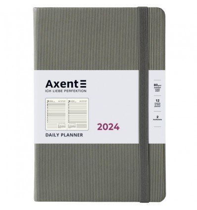 Ежедневник 2024 Axent Partner Lines, 145х210, серый