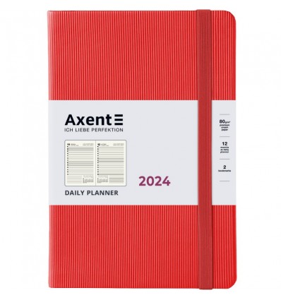 Ежедневник 2024 Axent Partner Lines, 145х210, ярко красный