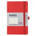 Еженедельник 2024 Axent Partner Lines, 125х195, ярко красный