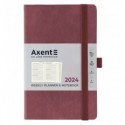 Еженедельник 2024 Axent Partner Soft Nuba, 125х195 мм, сливовый