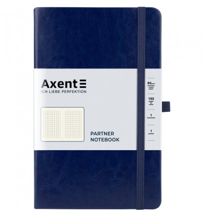 Книга записная Axent Partner Lux A5-, 125x195 мм, 96 листов, клетка, твердая обложка, синяя
