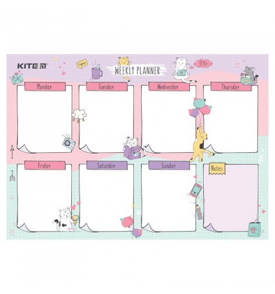 Планер настенный на неделю Kite Cats K22-471-2, А4