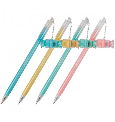 Ручка шариковая Kite, з печатками, синяя