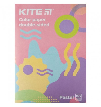 Бумага цветная двусторонняя Kite Fantasy А4, 14 листов