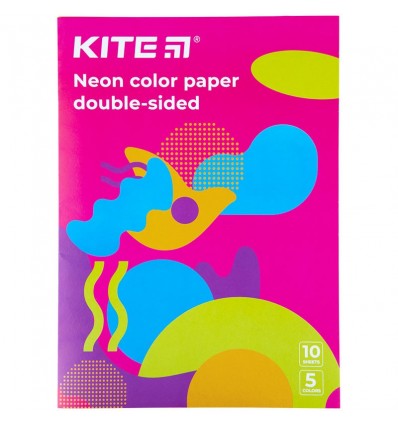 Папір кольоровий неоновий Kite Fantasy A4, 10 аркушів