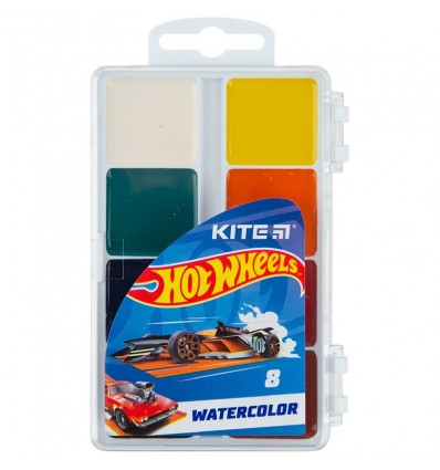 Краски акварельные Kite Hot Wheels, 8 цветов