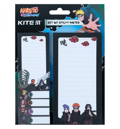 Блок бумаги с липким слоем Kite Naruto, набор
