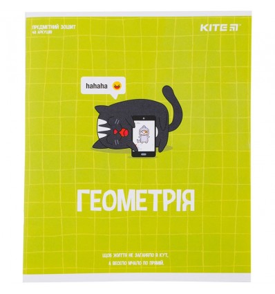 Зошит предметний Kite Cat, 48 аркушів, клітинка, геометрія