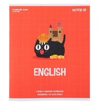 Зошит предметний Kite Cat, 48 аркушів, лінія, англійська мова