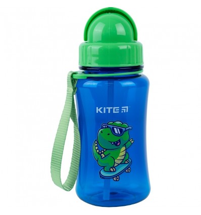 Пляшечка для води Kite Dino 350 мл, синя