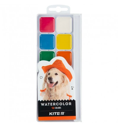 Фарби акварельні Kite Dogs, 12 кольорів