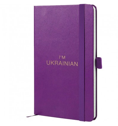 Книга записна Axent Partner Ukrain 125x195 мм, 96 аркушів, клітинка, пурпурна